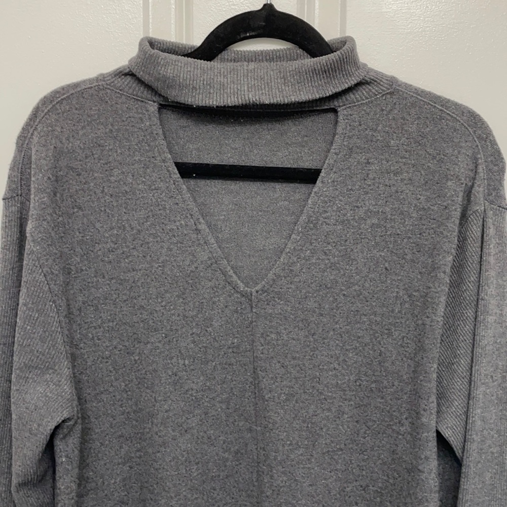 Gray cut-out sweater